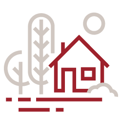 Icon - Grundstücksrecht - Haus mit Garten